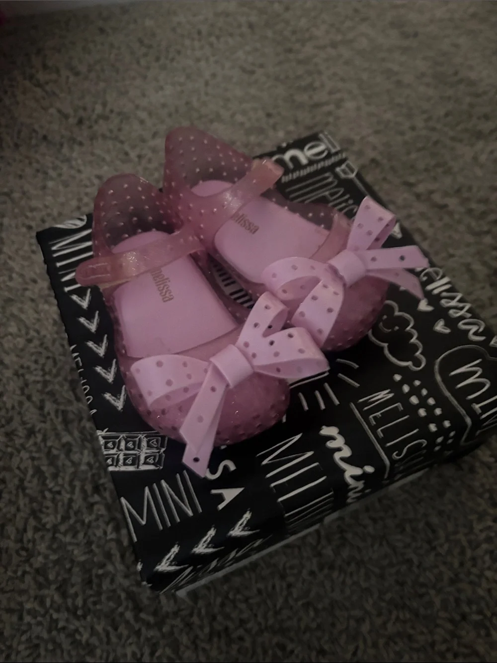 Mini Melissa Pink Translucent Jelly Mary Jane with Bow